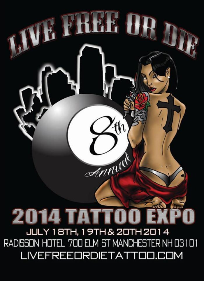 Live Free or Die Tattoo Expo flyer 2014